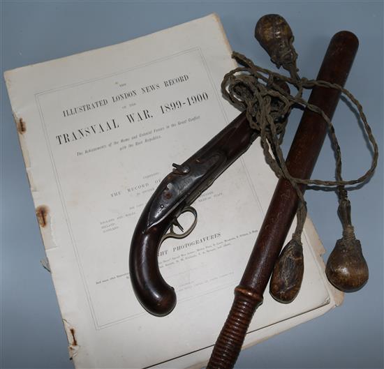 Bola Truncheon, pistol and Boer war publications